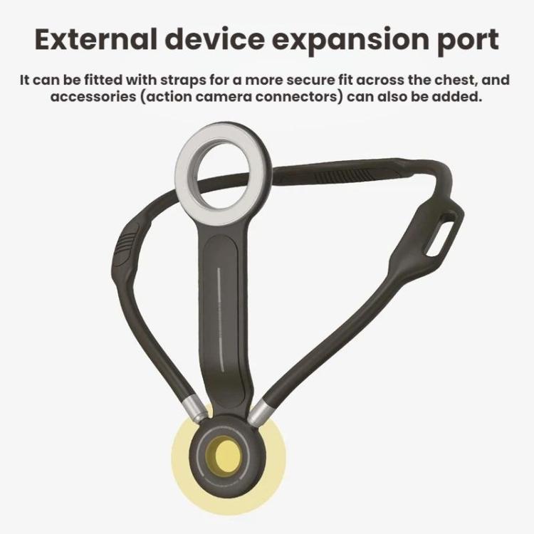 Fascia da collo per selfie da utilizzare durante le dirette streaming all'aperto e supporto magnetico per telefono.