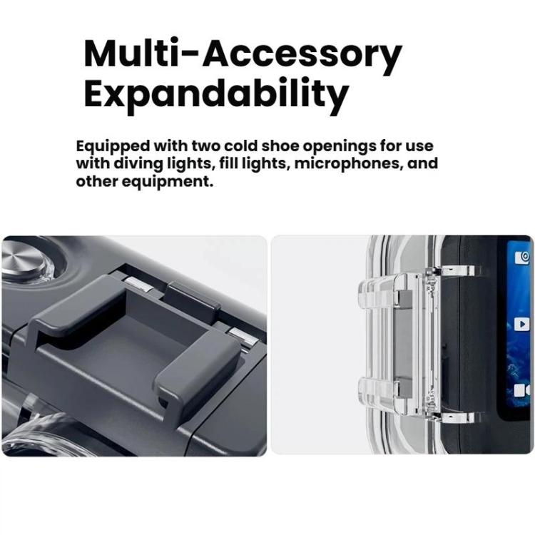 Custodia impermeabile IPX8 per DJI Osmo Action 6, resistente fino a 70 m, con doppio attacco a slitta., Waterproof Case