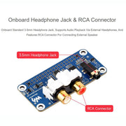 Scheda audio DAC I2S HIFI per Raspberry Pi con interfaccia GPIO a 40 pin, codifica e decodifica stereo., 32223