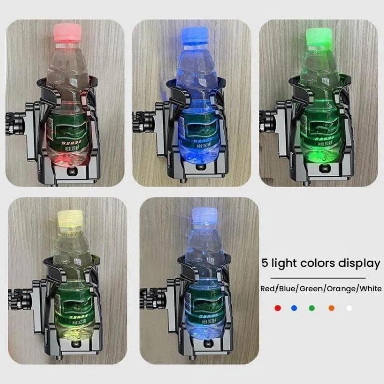 Portabicchiere per bicicletta con luci ambientali a 5 colori, portaborraccia per moto, Kewig SHJ-2