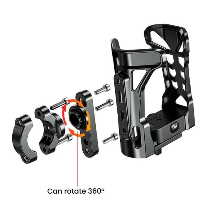 Portabicchiere per bicicletta con luci ambientali a 5 colori, portaborraccia per moto, Kewig SHJ-2