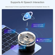 Scheda di sviluppo per altoparlante intelligente WAVESHARE ESP32-S3 AI con doppio microfono, riduzione del rumore, cancellazione dell'eco e effetto luce RGB surround., No Battery, With Battery