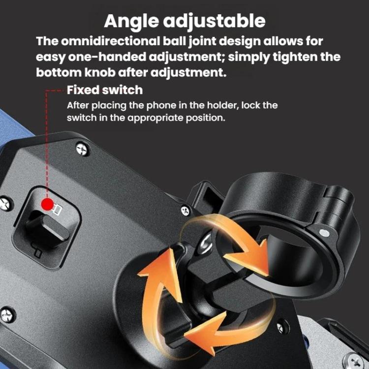 Supporto per cellulare da moto Kewig, universale, con clip a sgancio rapido., Handlebars, Rear View Mirror, Heavy-duty Clamp