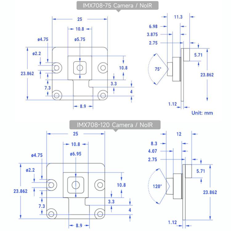 Fotocamera 12MP autofocus HDR compatibile Raspberry Pi