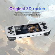 Console di gioco portatile open-source G28 con schermo HD IPS da 4,3 pollici, processore ARM Quad-Core Cortex-A7 da 1,3 GHz e 64 GB di memoria.