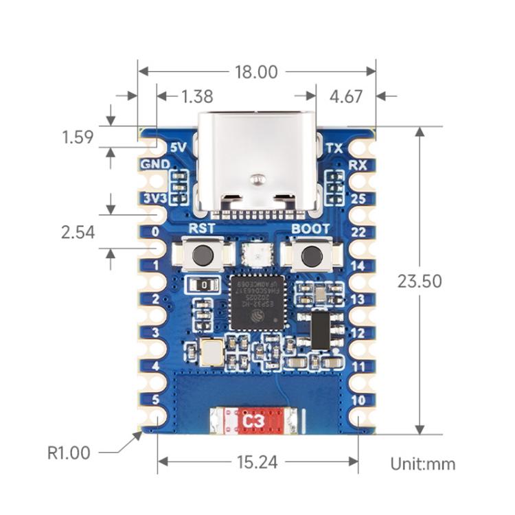 Scheda sviluppo wireless ESP32-H2-Zero Bluetooth Zigbee
