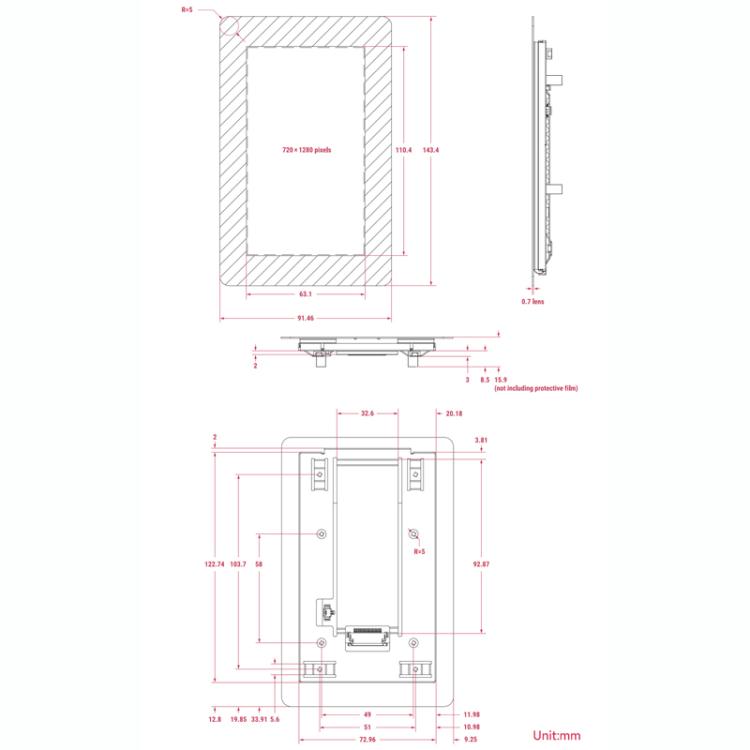 Display IPS 5 pollici touch capacitivo per Raspberry Pi