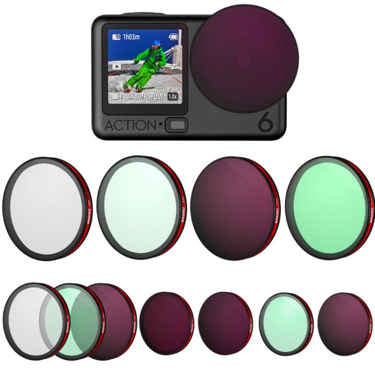 Accessori per filtro obiettivo BRDRC per DJI Osmo Action 6, UV, CPL, ND16, Black Diffusion, UV+CPL+ND16, CPL+ND16+ND32+ND64