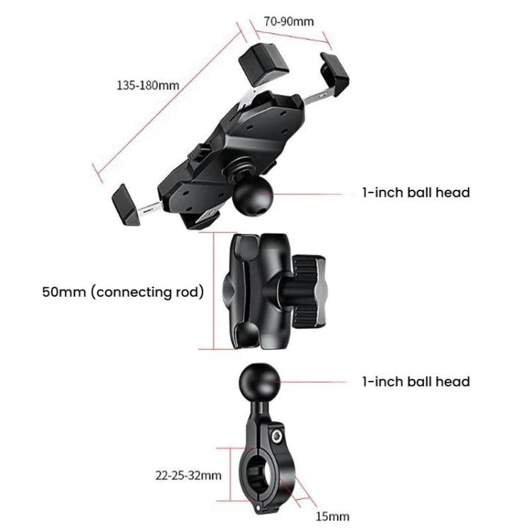 Supporto rialzato per telefono da moto, base per supporto telefono per navigatore da bicicletta, Kewig M11-C1, Kewig M11-C2