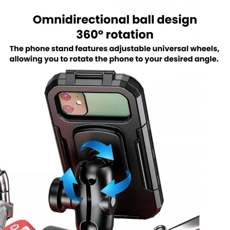Supporto rialzato impermeabile per bicicletta con custodia impermeabile per cellulare, Large Handlebar, Large Rearview Mirror, Small Handlebar, Small Rearview Mirror