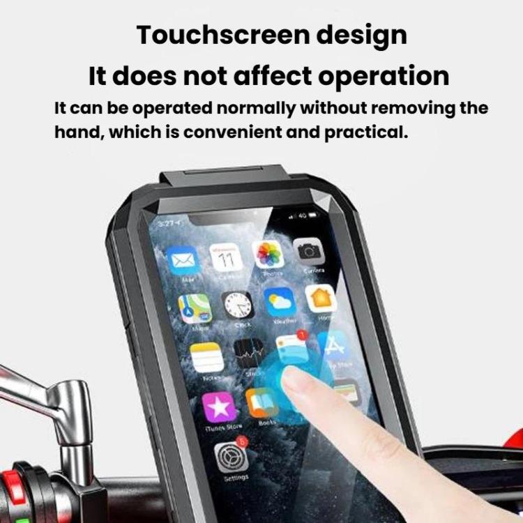Supporto rialzato impermeabile per bicicletta con custodia impermeabile per cellulare, Large Handlebar, Large Rearview Mirror, Small Handlebar, Small Rearview Mirror