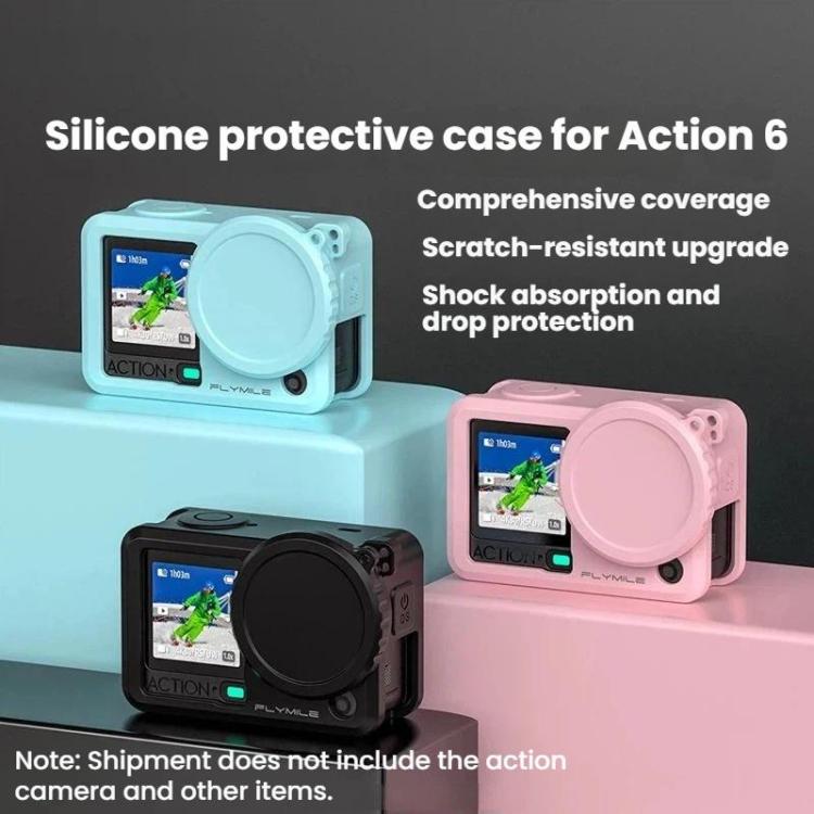 Custodia in silicone antiurto per obiettivo della fotocamera DJI Osmo Action 6 Flymile.