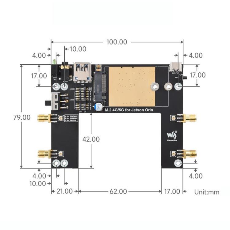 Modulo 5G M.2 per Jetson Orin con posizionamento GNSS