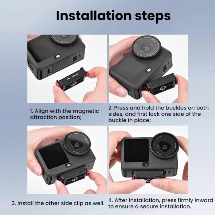Adattatore di espansione da 1/4" per base a sgancio rapido magnetico DJI Osmo Action 6 / Nano Flymile, For DJI Osmo Action 6 / Nano