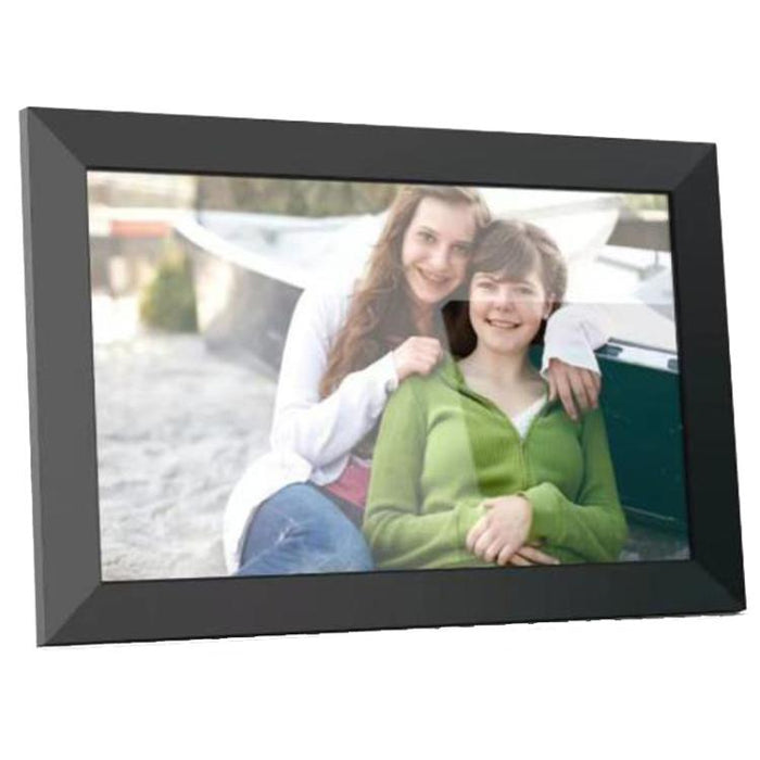 Cornice digitale touch WiFi da 10,1 pollici, orientamento orizzontale/verticale, con funzione di trasferimento foto e display intelligente.