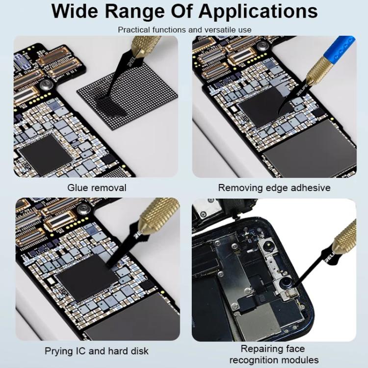 Set di lame multifunzionali per la riparazione di telefoni cellulari: leva per chip IC, strati della CPU, raschietto per bordi, strumento per la rimozione della gomma., TK5