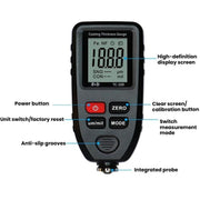R&D INSTRUMENTS TC-100 Misuratore di spessore del rivestimento ad alta precisione, strumento per la misurazione dello spessore del film di vernice automobilistica, TC-100