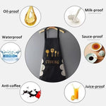 Grembiule da cucina unisex regolabile, impermeabile e resistente all'olio, con stampa di forchetta e coltello.