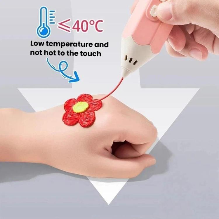 Penna 3D ricaricabile FUNJOY CH415-14 con spia luminosa, ideale per bambini, a bassa temperatura e con tecnologia stereo., Pink+4 Rolls, Pink+14 Rolls, Blue+4 Rolls, Blue+14 Rolls, Purple+4 Rolls, Purple+14 Rolls