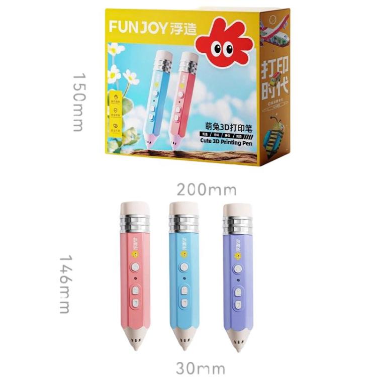 Penna 3D ricaricabile FUNJOY CH415-14 con spia luminosa, ideale per bambini, a bassa temperatura e con tecnologia stereo., Pink+4 Rolls, Pink+14 Rolls, Blue+4 Rolls, Blue+14 Rolls, Purple+4 Rolls, Purple+14 Rolls