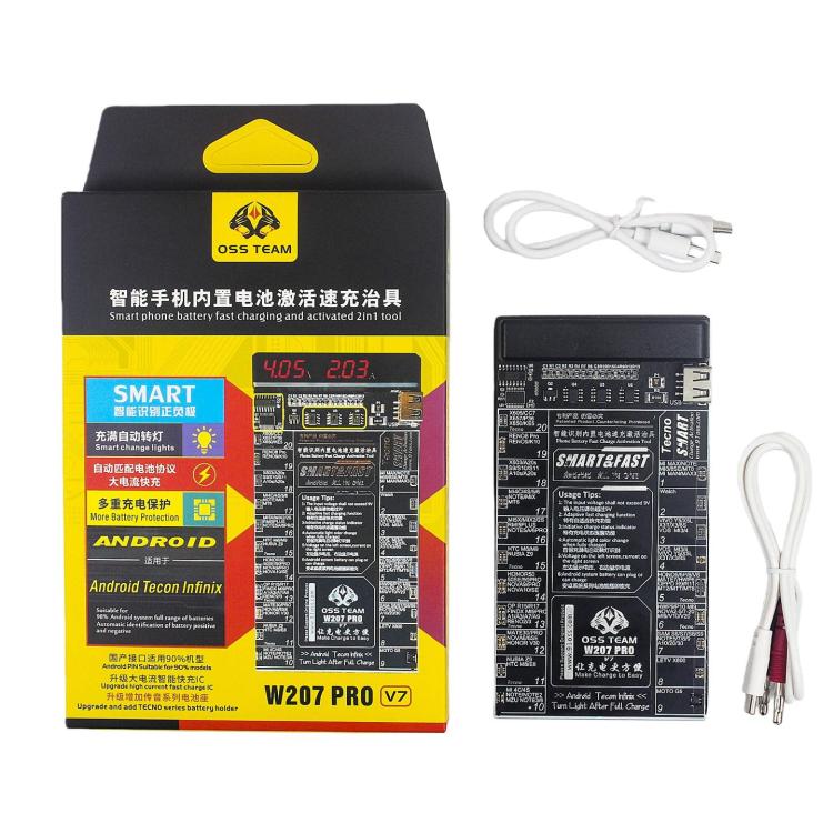 Scheda di rilevamento dell'attivazione della batteria OSS TEAM W207 PRO V7, circuito integrato di ricarica rapida per dispositivi Android, W207 PRO V7