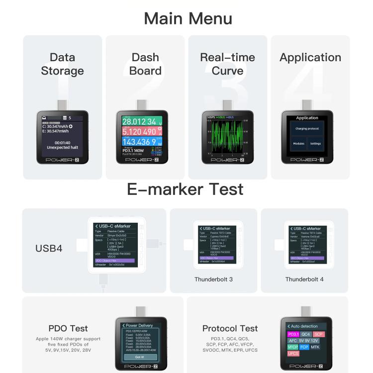 POWER-Z KM003C Tester per ricarica rapida USB-C, PD3.1 e analizzatore di protocollo