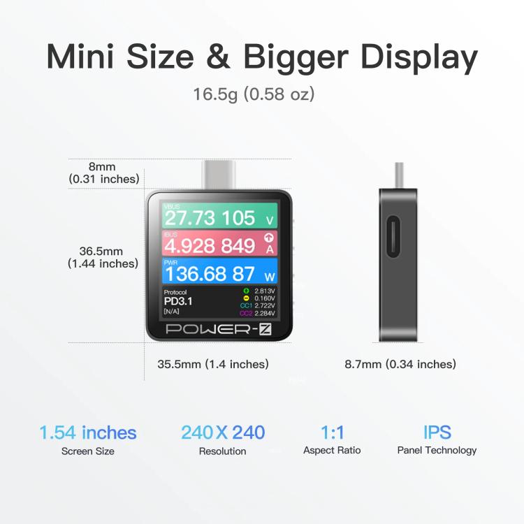 POWER-Z KM003C Tester per ricarica rapida USB-C, PD3.1 e analizzatore di protocollo