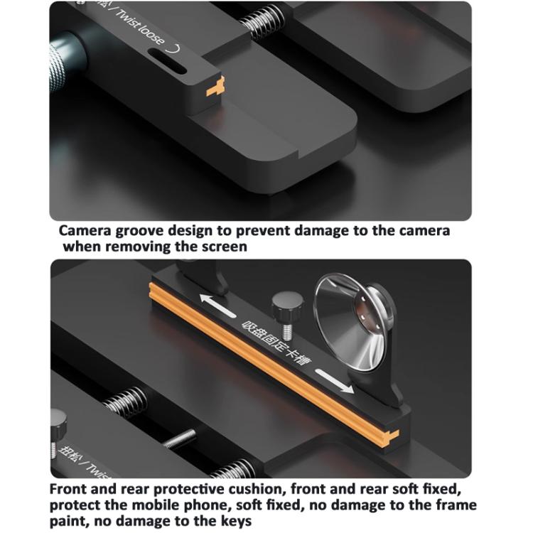 Morsetto universale per la riparazione di telefoni, per la rimozione del coperchio posteriore della batteria, con sistema di fissaggio a pressione., iFixes iA3 3-in-1