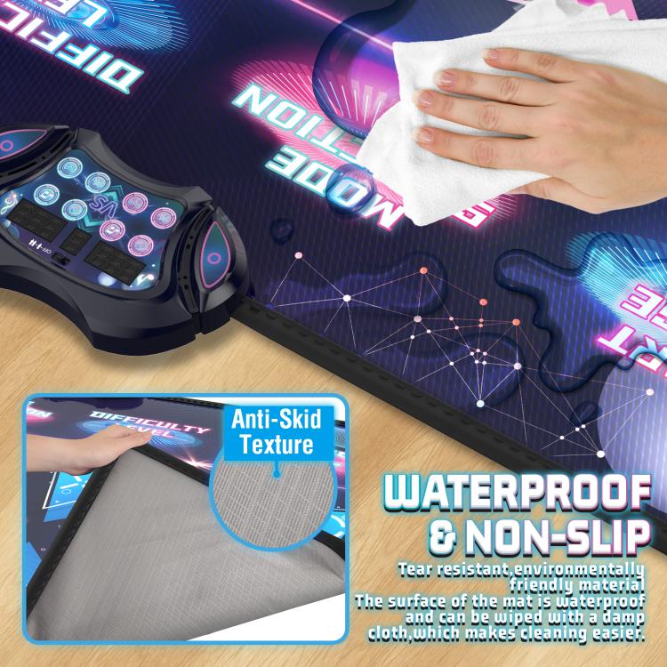 Tappetino da gioco Dancing Challenge, tappetino da ballo wireless, gamepad per doppio giocatore, 120x95cm