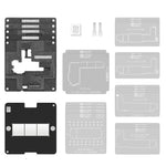 AMAOE X-16 Serie 28-in-1 Set di piattaforme per semina in latta con base magnetica, piastra di posizionamento, strato intermedio, rete di stagno per saldatura.