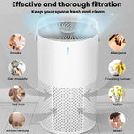 K802-1 Purificatore d'aria domestico con comandi touch, bassa rumorosità e luce LED, aromaterapia per eliminare gli odori., K802-1