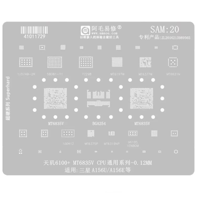 AMAOE Strumento di riparazione per saldatura e reballing BGA Samsung con stencil., SAM15 S21/S21 Ultra, SAM16 A53/A536, SAM17 S22/S22 Ultra, SAM18 A14/A54, SAM19 S23/S24, SAM20 A156U/A156E, SAM21 S25/S25+