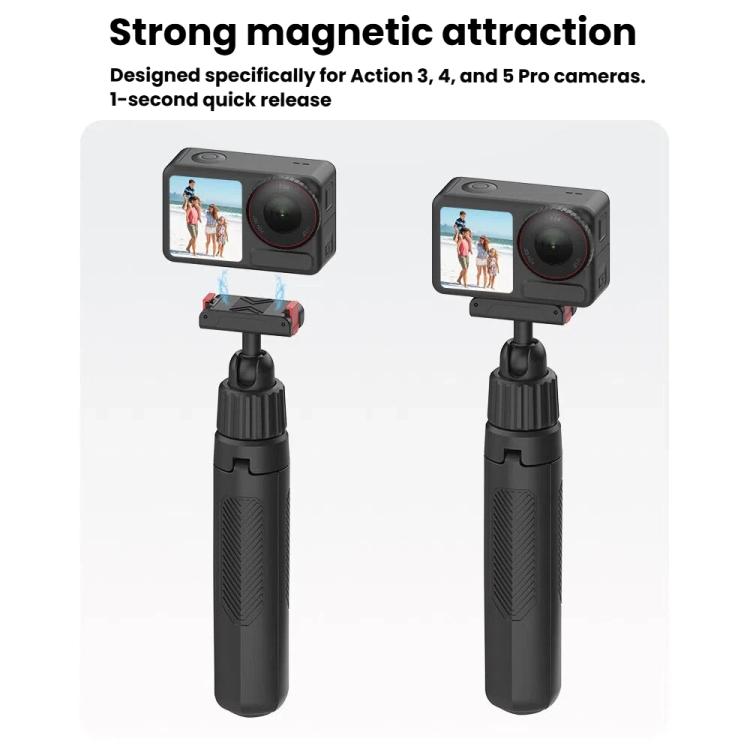 Asta per selfie magnetica a sgancio rapido, treppiede portatile per DJI Osmo Action 5 Pro, 4, 3 con rotazione a 360 gradi., for DJI Osmo Action 5 Pro, 4, 3