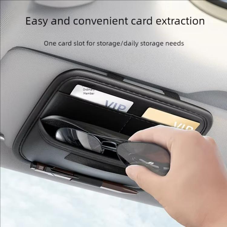 Organizer universale di grande capacità per aletta parasole auto, con clip multifunzionale per occhiali e custodia per biglietti/carte.