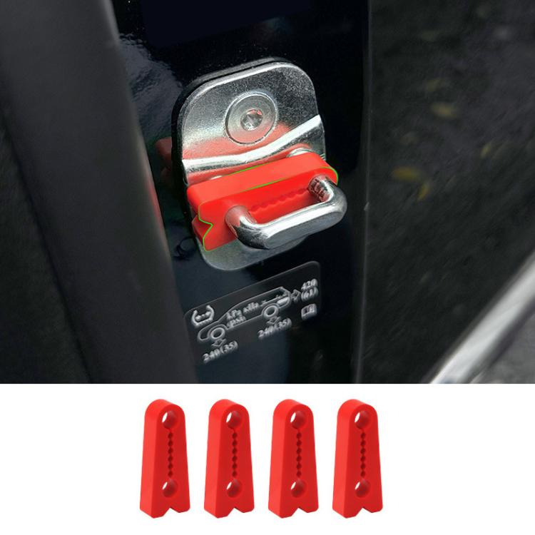 4 pezzi di cuscinetti di protezione antiurto per fibbia di chiusura della portiera dell'auto, in silicone, per ridurre il rumore della portiera.