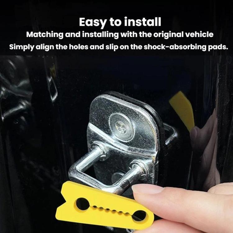 4 pezzi di cuscinetti di protezione antiurto per fibbia di chiusura della portiera dell'auto, in silicone, per ridurre il rumore della portiera.