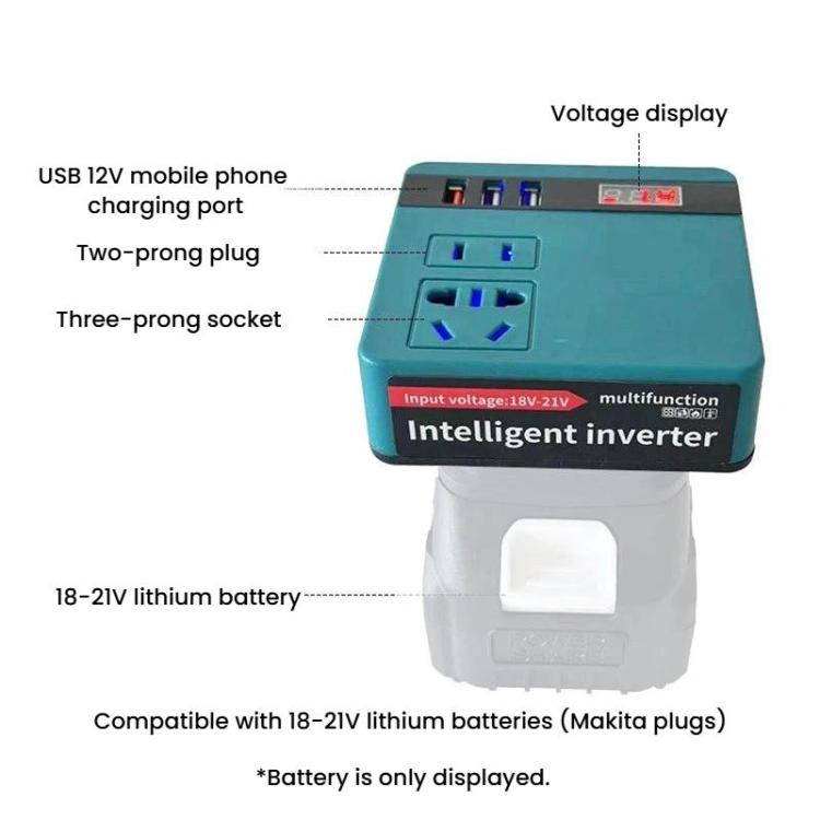 Convertitore batteria litio con inverter 120W per Makita