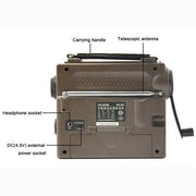 Radio emergenza portatile TECSUN GR-88P con manovella