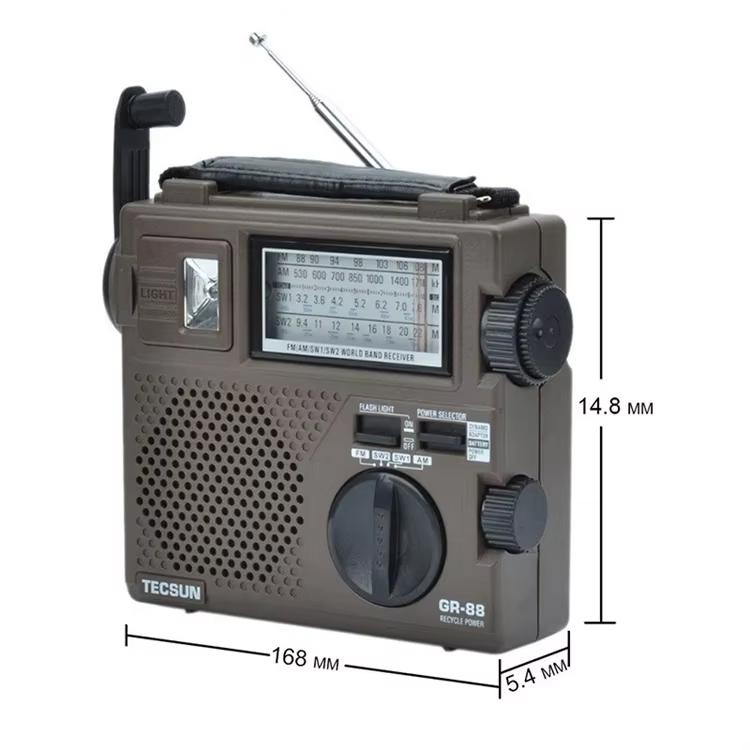 Radio di emergenza portatile a manovella TECSUN GR-88P con FM/MW/SW