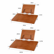 2-Tier Bamboo Reading Stand Tablet Holder, 6-Level Height Adjustable Book Rest & Laptop Riser, 50x36cm Brown, 65x36cm Brown, 50x36cm Light, 65x36cm Light
