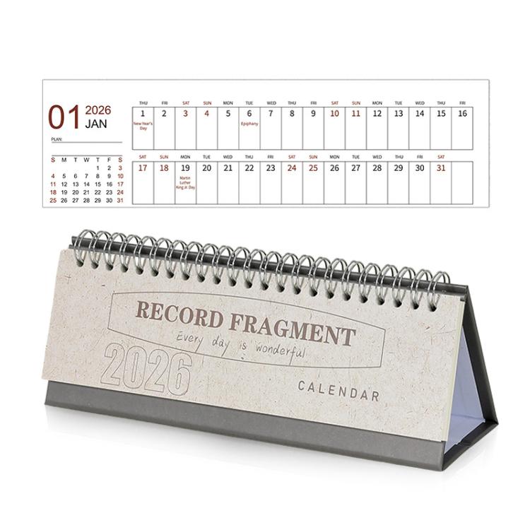 Mini calendario da scrivania 2026 gennaio-dicembre, agenda mensile in inglese, piccolo calendario da ufficio dal design elegante.