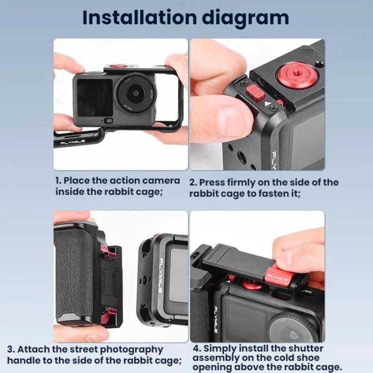 Kit di telaio protettivo esteso Flymile per DJI Osmo Action 6, AC6016 Black