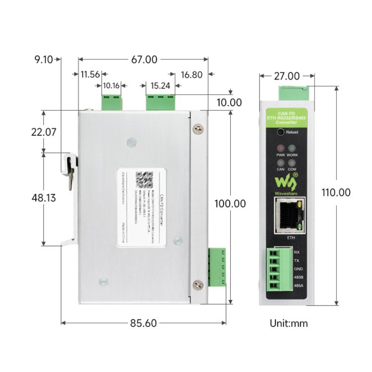 Convertitore protocollo CAN FD bidirezionale CAN 2.0A/2.0B