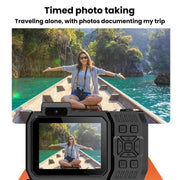 D50 Fotocamera selfie HD a doppio schermo impermeabile IP68, per esterni e immersioni.