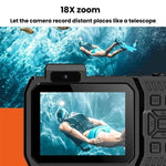 D50 Fotocamera selfie HD a doppio schermo impermeabile IP68, per esterni e immersioni.