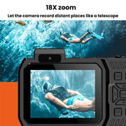 D50 Fotocamera selfie HD a doppio schermo impermeabile IP68, per esterni e immersioni.