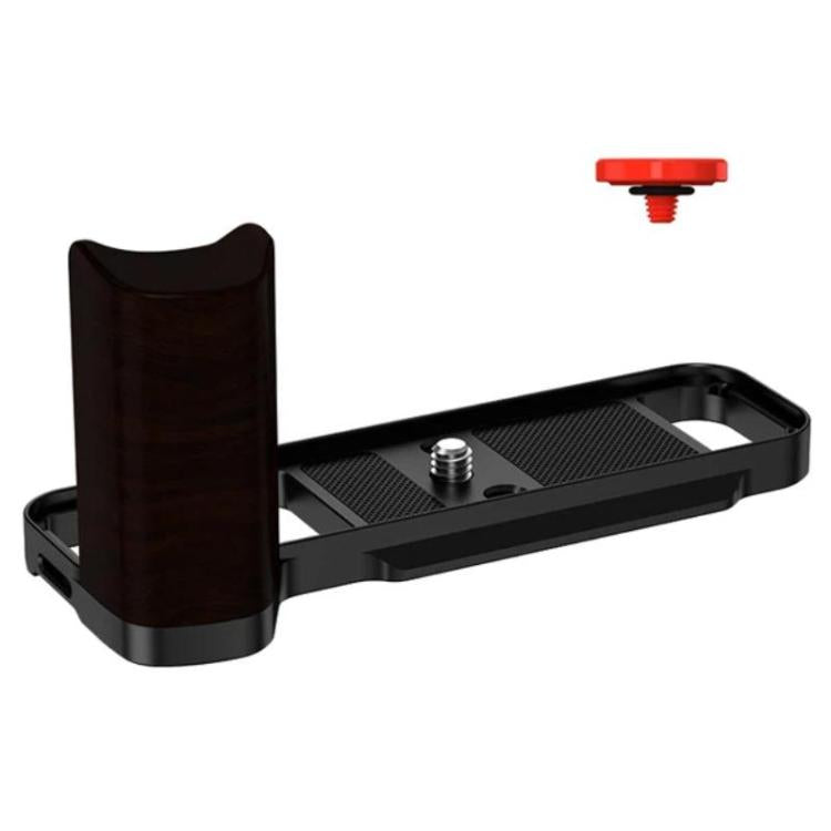 Attacco a slitta a L per fotocamera Fujifilm X-E5 Flymile, per scatti con una sola mano., Black Ebony, Silver Walnut