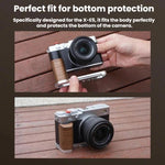 Attacco a slitta a L per fotocamera Fujifilm X-E5 Flymile, per scatti con una sola mano., Black Ebony, Silver Walnut