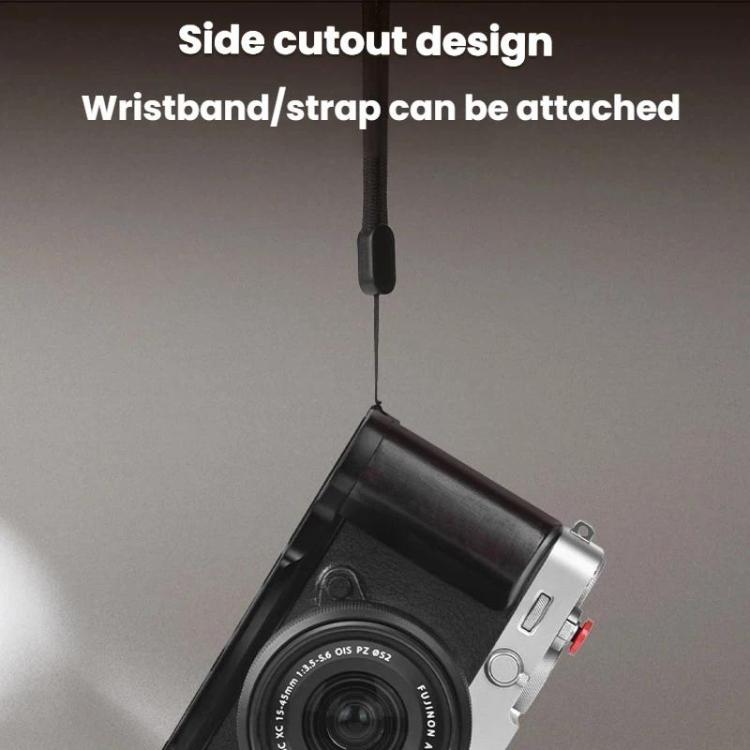 Attacco a slitta a L per fotocamera Fujifilm X-E5 Flymile, per scatti con una sola mano., Black Ebony, Silver Walnut