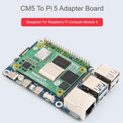 Adattatore WAVESHARE CM5-to-Pi5 per Raspberry Pi 5. La scheda adattatore da CM5 a Pi 5 supporta la connessione al microfono., 32049